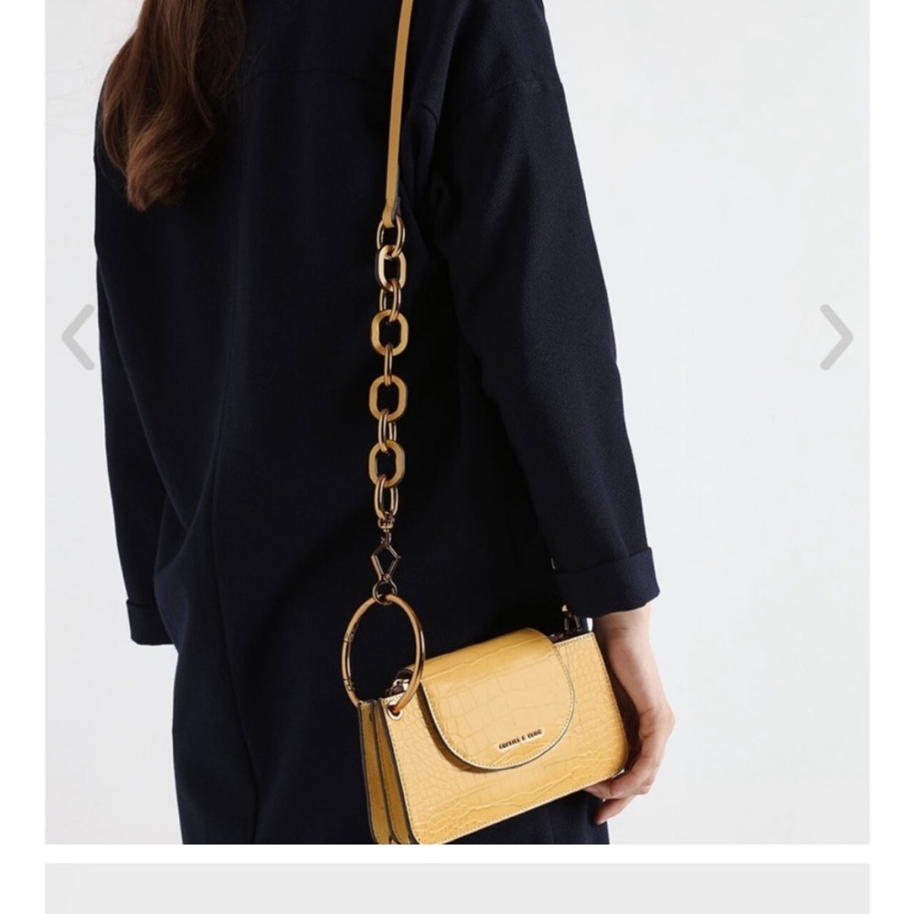 Charles and Keith croc brown crossbody bag - Picture 4 of 5